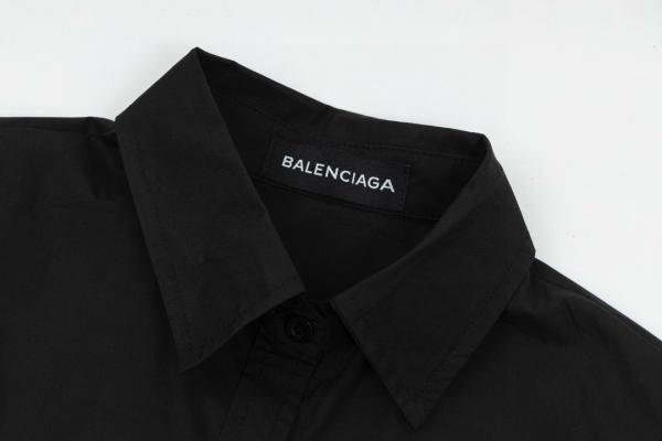 Balenciaga巴黎世家新款后背胶带压花Logo男女同款长袖衬衫外套